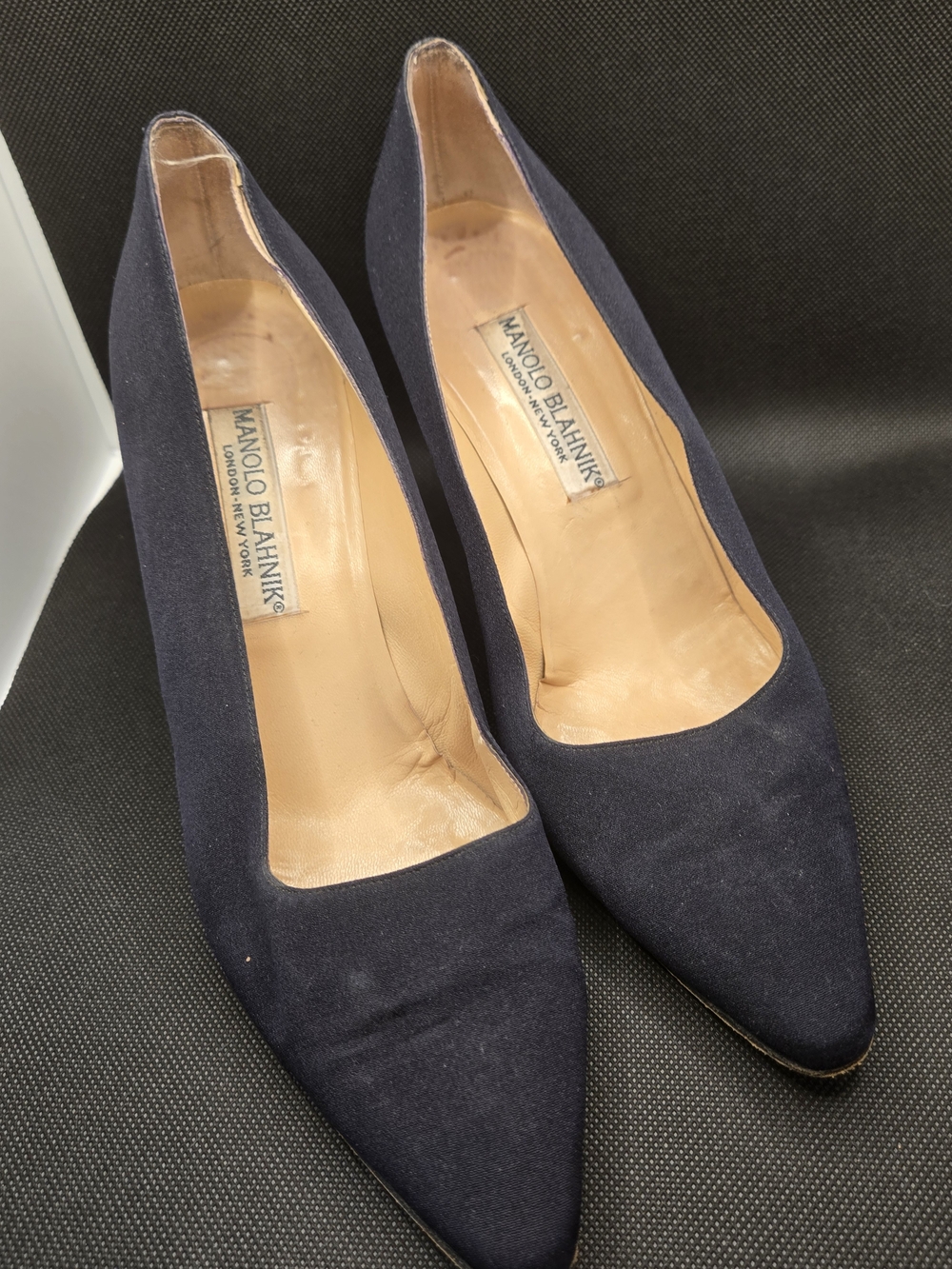 Manolo Blahnik Dark Navy Pointed Toe Pumps
